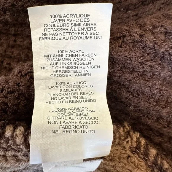 Pretty Little Things Brown/Tan Cropped Oversized Sweater Mock Neck Women's US 2 - Picture 10 of 10